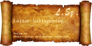 Leiter Szilveszter névjegykártya