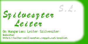 szilveszter leiter business card